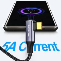 Línea de carga de un solo cabezal de 240w, carga rápida, ángulo de 90 grados, Cable de carga macho a macho, Cable USB C, Cable de datos - details 3