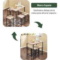 Juego de Mesa Comedor Conjunto de Mesa Alta de Bar con 4 Taburetes y 1 Mesa Gris - details 42