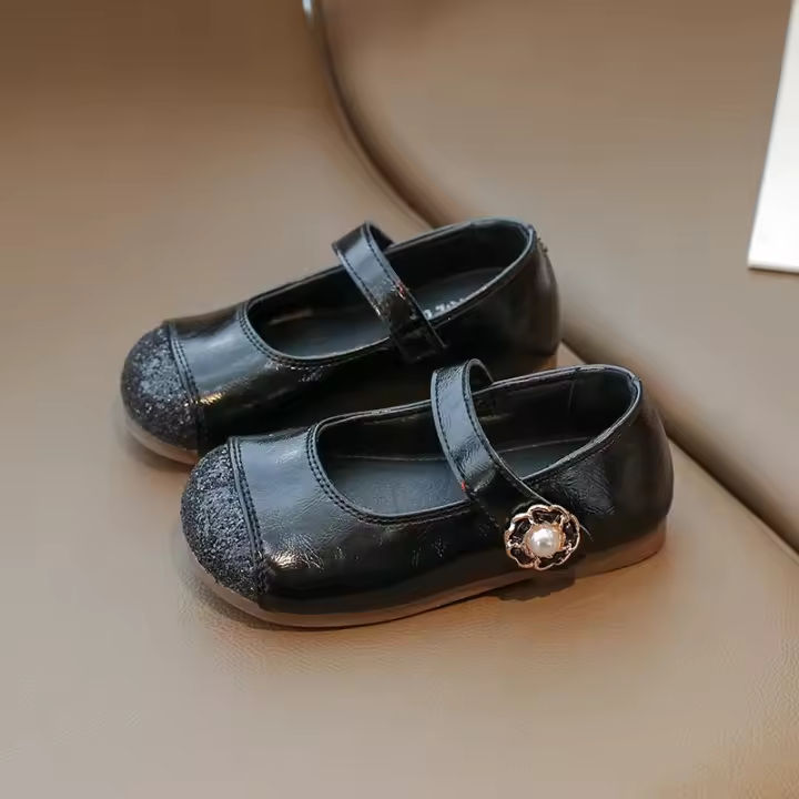 2025 primavera nuevos zapatos de cuero para niños para niñas moda estilo francés fondo suave antideslizante versátil Chic zapatos de rendimiento - 1
