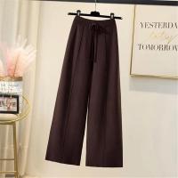 Pantalones de Pointa de Cintura Alta para Mujer Ajuste Suelto, Cinturón Elástico, Dos Cruces - details 0