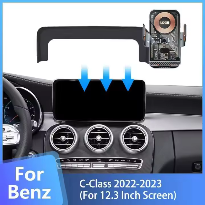Soporte para teléfono de coche, base fija Mercedes Benz Clase C, pantalla de control central de 2022 pulgadas, 2023, 12.3 - 1