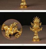 Rueda de aleación de cobre pintada tántrica tibetana, combinación de siete tesoros, tamaño de adorno decorativo - details 4