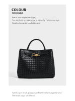 Nuevo Bolso de Mujer Tejido con Hebilla de Cuerda de Metal Bolso de Mano Portátil Retro - details 8