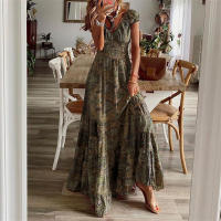 SSITO TNCAFAS' Nuevo Vestido maxi, elegante, cinturón Delgada, estampado floral, Maxi - details 2