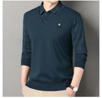 Suéter a cuadros para hombre, jersey de lana, ajustado, elegante, de lujo, falso, de punto, de dos piezas - details 7