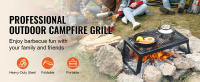SucceBuy Parrilla plegable para fogata, hoguera portátil de acero para barbacoa para acampar y picnics al aire libre - details 0