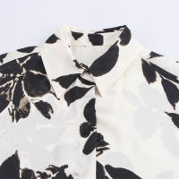 - Camisa de textura de seda de manga larga estampada para mujer, cuello informal, moda de otoño, producto nuevo - details 3