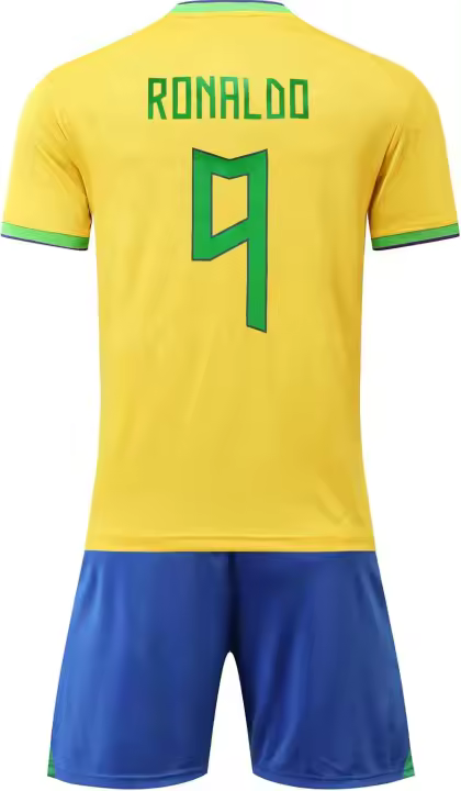 WINKIZIL Vintage Brasil Inicio # 10 # 9 pantalones cortos retro de fútbol para adultos, tallas para adultos - 1