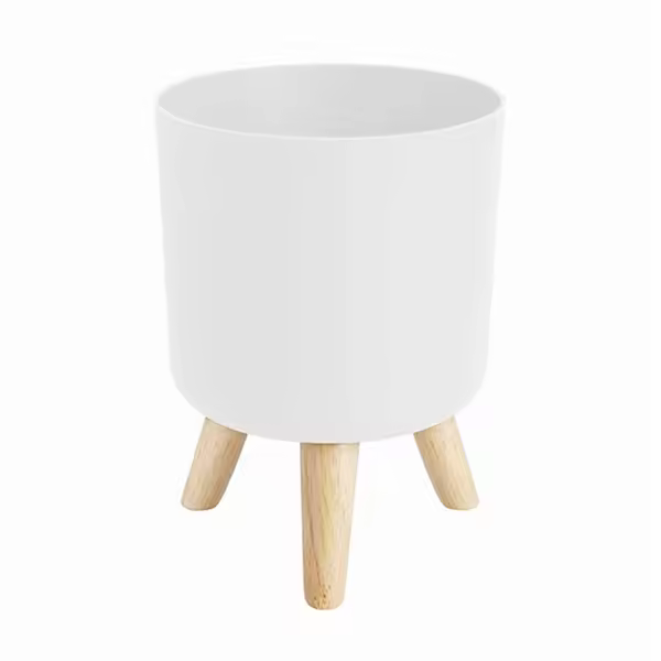 Macetas modernas con patas de madera, soporte para dormitorio, sala de estar, suelo de pie, maceta, maceteros de jardín para el hogar -B - 1