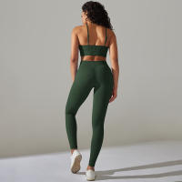 Hamidou-Conjunto de ropa deportiva de dos piezas para mujer, Leggings de cintura alta para gimnasio, Top corto, trajes deportivos de Fitness, ropa deportiva con lavado ácido - details 14