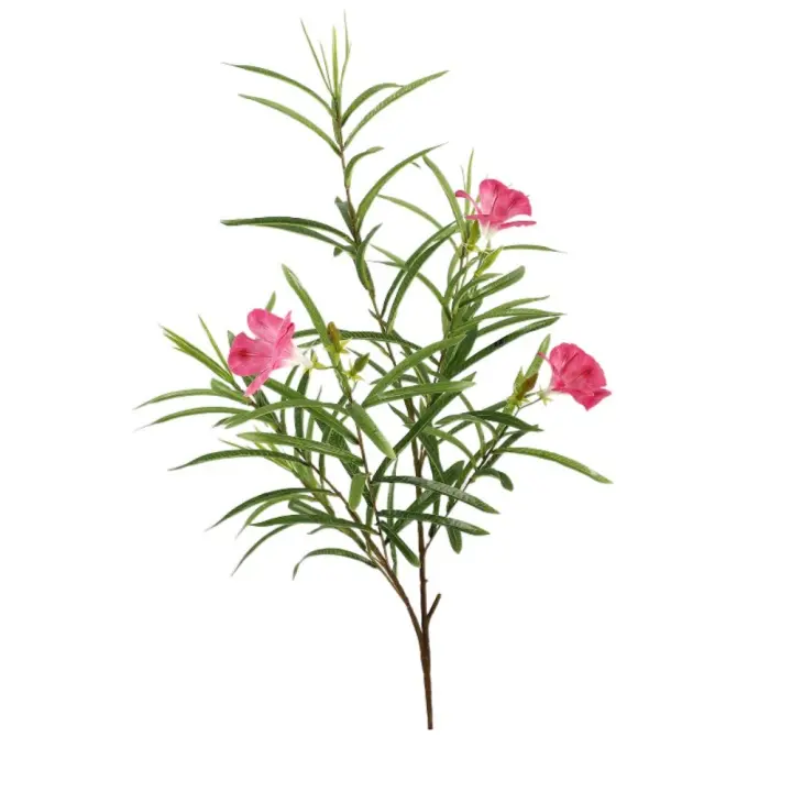 Ramas artificiales de gloria de la mañana de 100cm, elegantes y hermosas flores de Oleander de simulación, flor falsa hecha a mano de tacto Real - 1