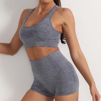 Conjunto de Yoga sin costuras para mujer, ropa deportiva de entrenamiento, Sujetador deportivo acolchado, pantalones cortos - details 6