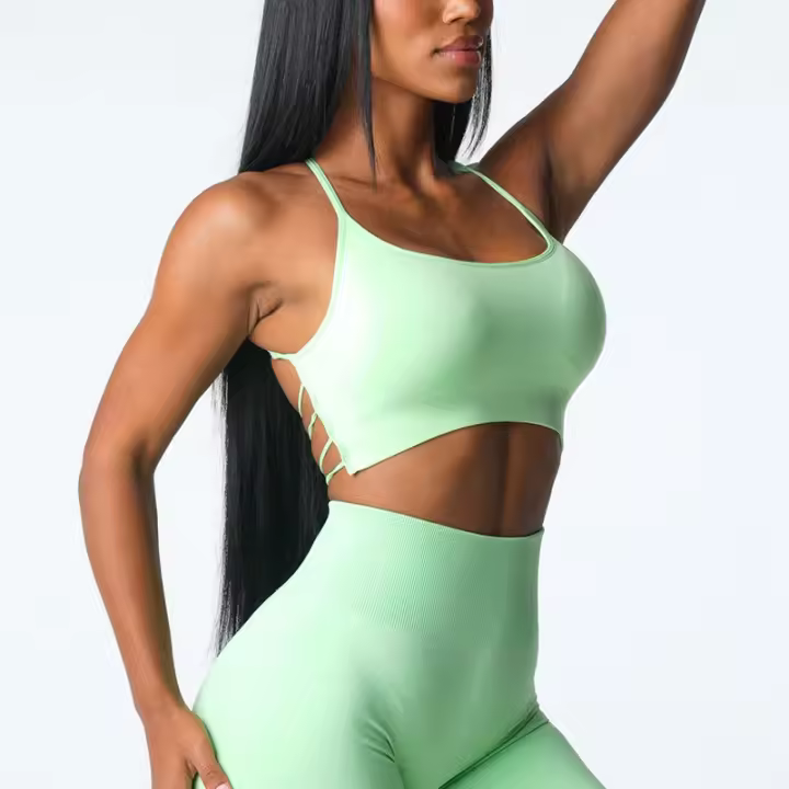 Sujetador invencible sin costuras para mujer, ropa interior deportiva de licra, elástica, transpirable, mejora el pecho, ocio - 1
