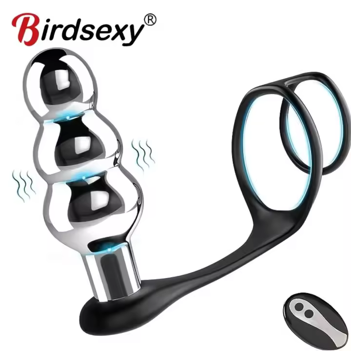 Leten Vibrador de 10 Velocidades Enchufable con Anillo Masajeador Prostatal de Control Remoto Inalámbrico Juguete Sensual para Hombres - 1