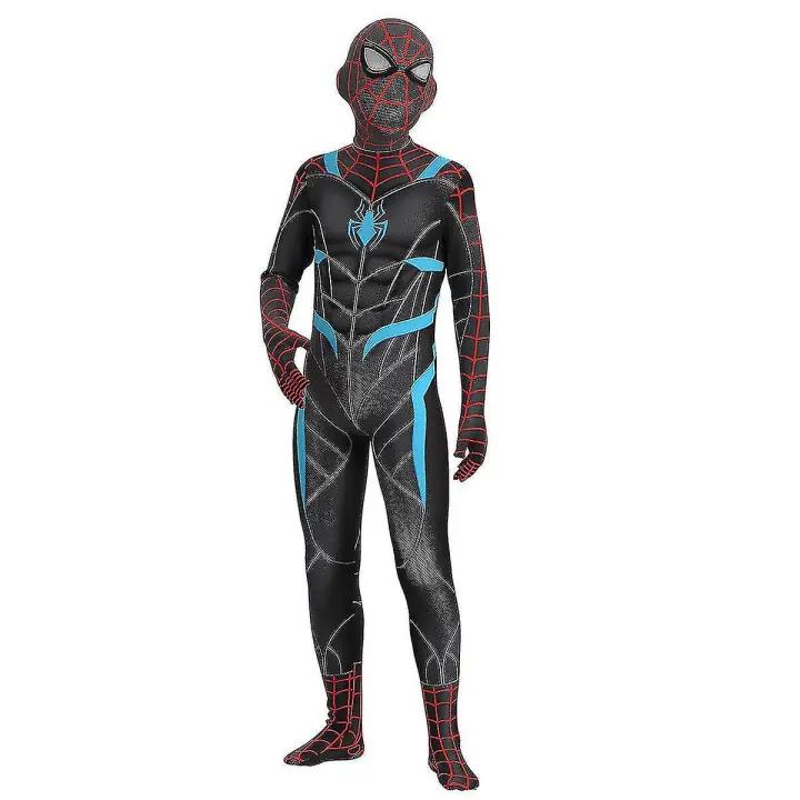 Traje de Spider-man Velocity para niños, mono de fiesta de Cosplay, ropa ajustada, pintura facial de Spiderman, c - 1