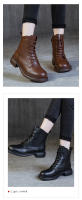 Botas cortas de realce interior de cuero botas de caballero finas de suela gruesa zapatos de mujer versátiles - details 24