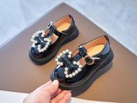 Zapatos de cuero para niña con lazos de perlas, zapatos planos suaves y cómodos con perlas de princesa, primavera y otoño - details 9