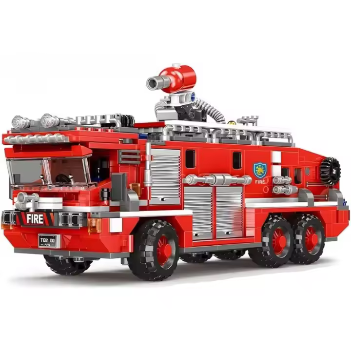 Juego de bloques de construcción de camión de bomberos con tanque de agua de ciudad (720 piezas), bloques de camión de bomberos coleccionables, kit de construcción de bomberos, modelo regalo para niños y niñas, adultos, Navidad y cumpleaños - 1