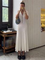 TARUXY-Vestidos largos ajustados de punto para mujer, vestidos largos informales holgados de cintura alta con temperamento elegante para otoño - details 8