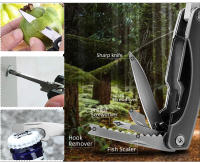 Cuchillo Plegable Portátil de Acero Inoxidable Multiherramienta de 15 Herramientas para Supervivencia al Aire Libre Corta Cables, Alicates, Sierra de Plegado - details 5