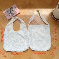 Bolso de hombro de encaje bordado con agujeros, bolso de mano tejido de gran capacidad para mujer, bolso cruzado ligero bohemio - details 0