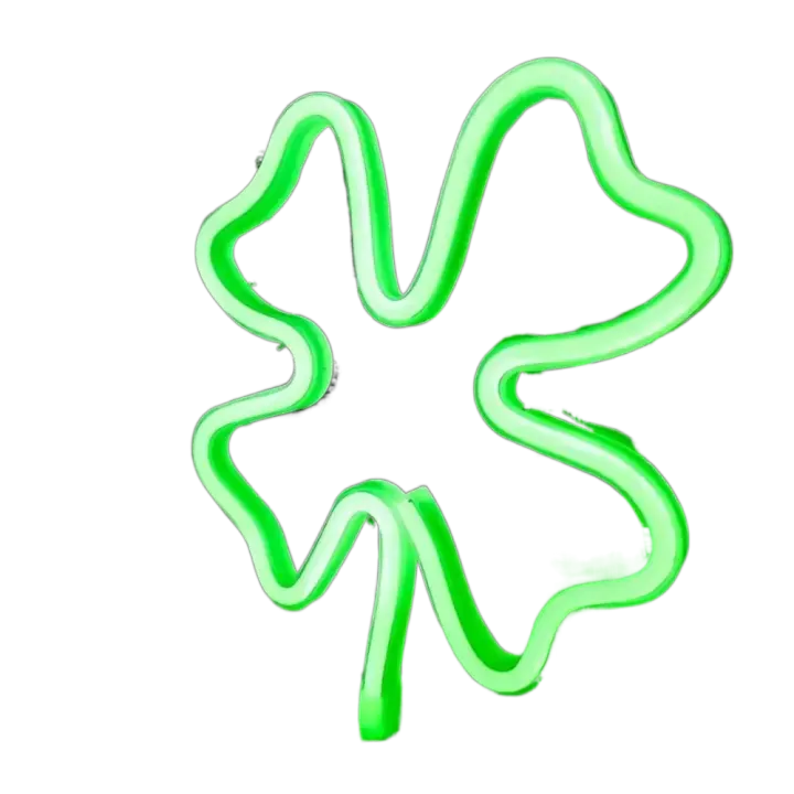 Letrero de neón LED con trébol de cuatro hojas, alimentado por USB/batería, luz de neón verde para el Día de San Patricio, decoración de fiesta de plástico nocturna - 1