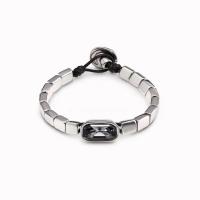 Pulsera geométrica de obsidiana negra personalizada para hombres y mujeres - details 0