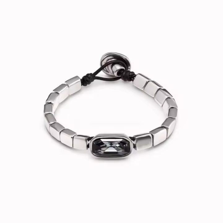 Pulsera geométrica de obsidiana negra personalizada para hombres y mujeres - 1