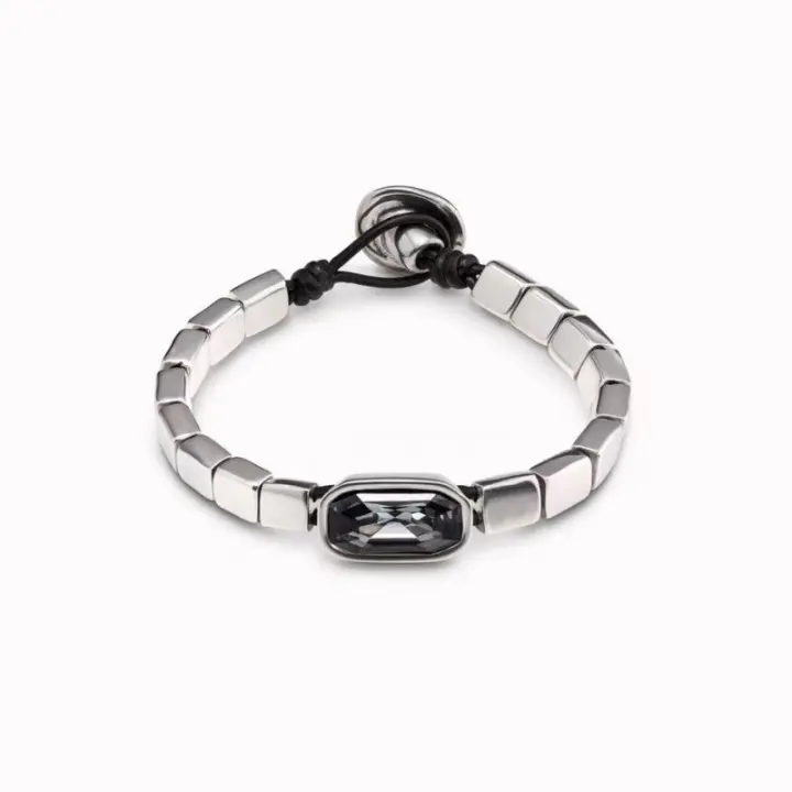 Pulsera geométrica de obsidiana negra personalizada para hombres y mujeres - 1