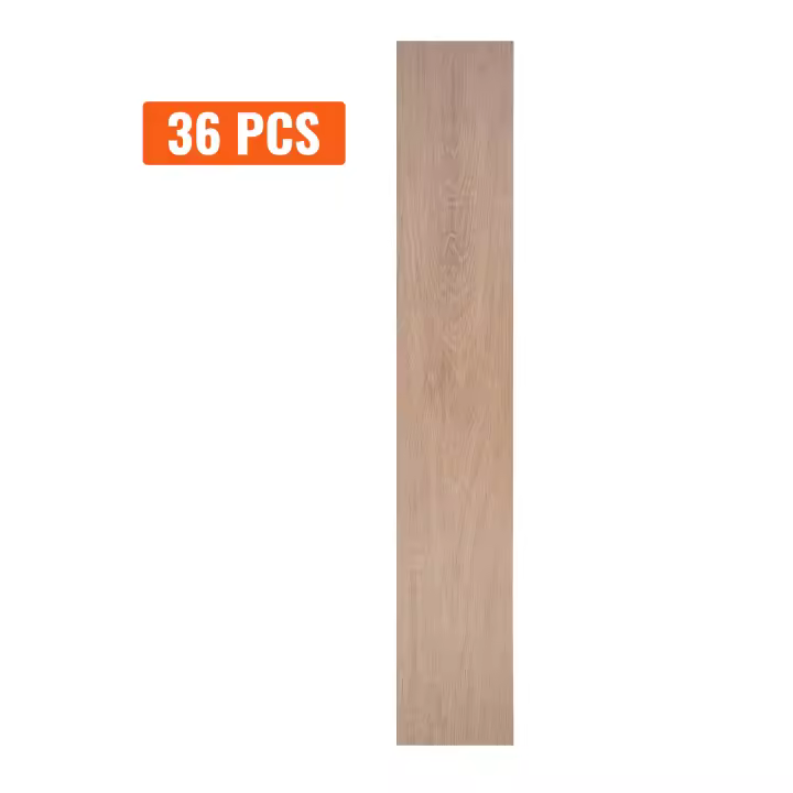 SucceBuy Baldosas de vinilo autoadhesivas para suelo, paquete de 36, 36 x 6 pulgadas, 2,5 mm de grosor, pelar y pegar, grano de madera natural, suelo de bricolaje para cocina, comedor, dormitorio, baño, fácil instalación - 1
