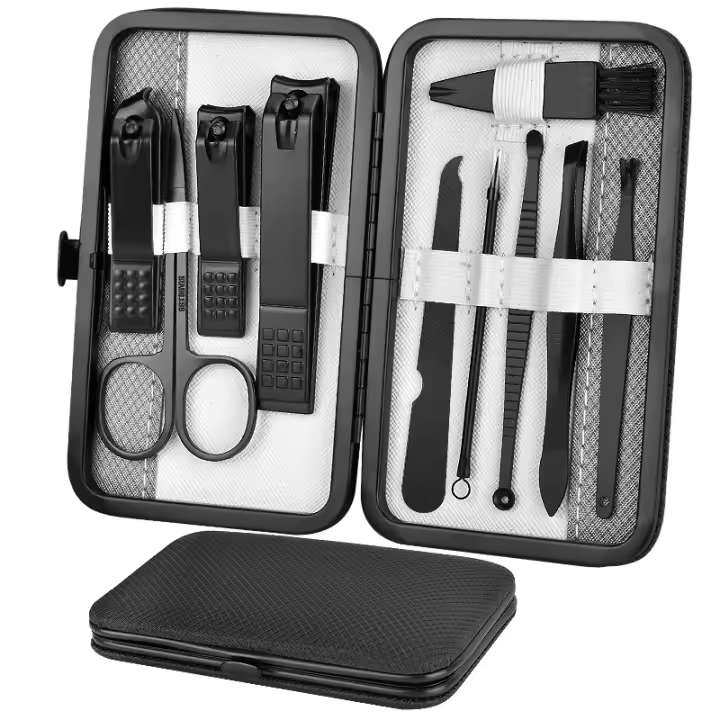 Juego de manicura profesional para pedicura, Kit de función completa de 10/15/25 piezas, de acero de alta calidad, cortaúñas con estuche portátil - 1