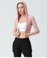 Chaquetas deportivas para mujer Tops con capucha de yoga con cremallera - details 1