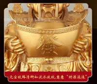 Adorno dorado de Yuanbao Caishen, olla del tesoro del hogar, estatua de Wen Caishen, regalo de apertura de tienda grande - details 14