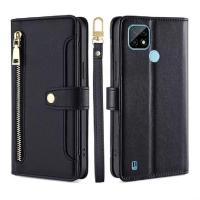 Funda magnética de cuero PU, funda tipo billetera con tapa Realme C21, cuerda colgante multifuncional - details 11