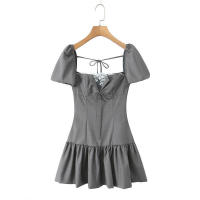 Vestido Mini de Moda 2025 de Chu Sau Beauty Manga Abullonada, Top Sexy, Sin Espalda, Listo para la Fiesta - details 2