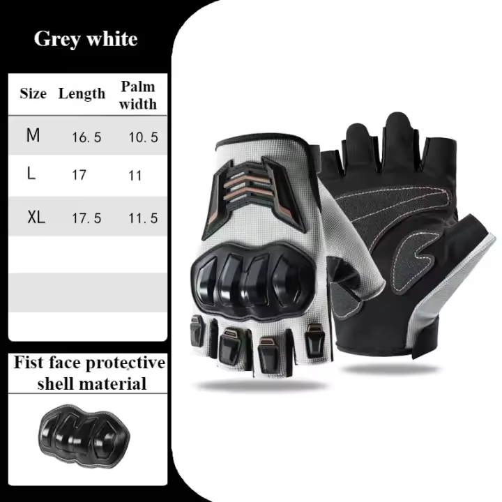 Guantes de motocicleta para exteriores, medio dedo, transpirables, resistentes al desgaste, antideslizantes, anticaída, para ciclismo de carreras, guantes para bicicleta eléctrica - 1