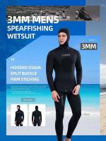Traje de neopreno de fisión de manga larga para hombre, traje de neopreno sumergible para buceo, Tops y pantalones que mantienen el calor, protección solar de 2 piezas, 3mm - details 0