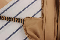 Bolso de playa tejido a mano, bolsa de un solo hombro, estilo bosque, Color sólido, a la moda, para verano - details 8