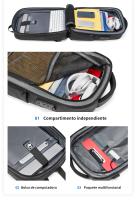 Mochila con forma de carcasa dura para hombre, 16 pulgadas, capacidad expandible, interfaz USB, bloqueo de contraseña antirrobo - details 3