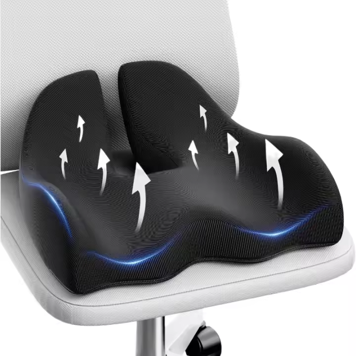 Cojín de Asiento de Gel Benazcap Almohada para Espalda y Cadera para Alivio de Dolor de Espalda y Sciatico Uso de Silla de Oficina y Coche Negro - 1