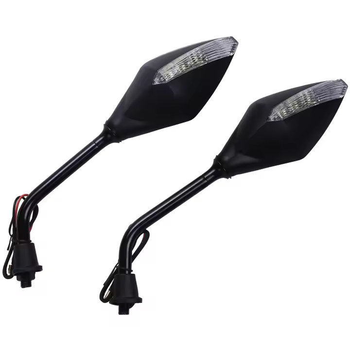 1 par de espejos retrovisores universales para motocicleta, Led de giro, 5 colores disponibles, indicador para Scooter, espejo para motocicleta - 1
