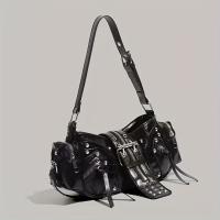 Nueva bolsa de axila moderna y elegante con un toque de alta gama, versátil bandolera tipo motociclista para mujer - details 1
