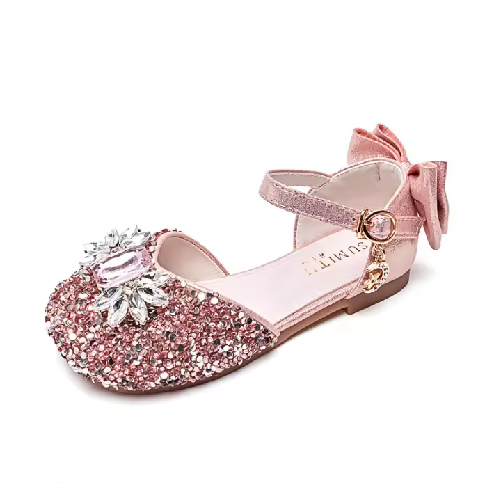 Nuevos zapatos plateados de cristal con suela blanda Baotou, zapatos de niña con diamantes de imitación, zapatos de rendimiento. - 1