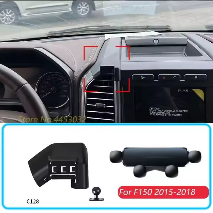 Instalación por gravedad del teléfono del coche Ford F150 SVT Raptor 2015-2018 con accesorios de soporte móvil Horizontal Base - 1