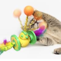 Juguete creativo y atractivo para gatos, juguete único y divertido para morder, pelota de plástico con plumas, pelota interactiva para gatitos - details 7