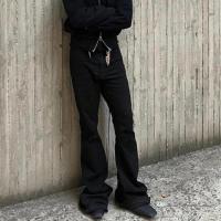 Pantalones vaqueros acampanados de pierna ancha para hombre, novedad de verano 2023, Pantalones rectos de moda para hombre, estilo oscuro negro - details 3