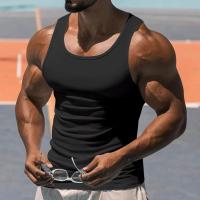 Un chaleco informal y transpirable de color liso para el entrenamiento físico de verano de los hombres en Europa y Estados Unidos en 2025. - details 23