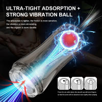 Taza masturbadora masculina automática, vibración, mamada, succión de pene, máquina vibradora, silicona transparente, Coño suave, Vagina, Juguetes sexuales, productos para adultos para hombres - details 1