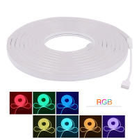 Tira de Luz LED RGB de Neón Control Remoto con Fuente de Alimentación 12V SMD3535 96LEDs/m Impermeable Cambio de Color Signo de Neón Lámpara de Cuerda XUNATA Hecho en China - details 2