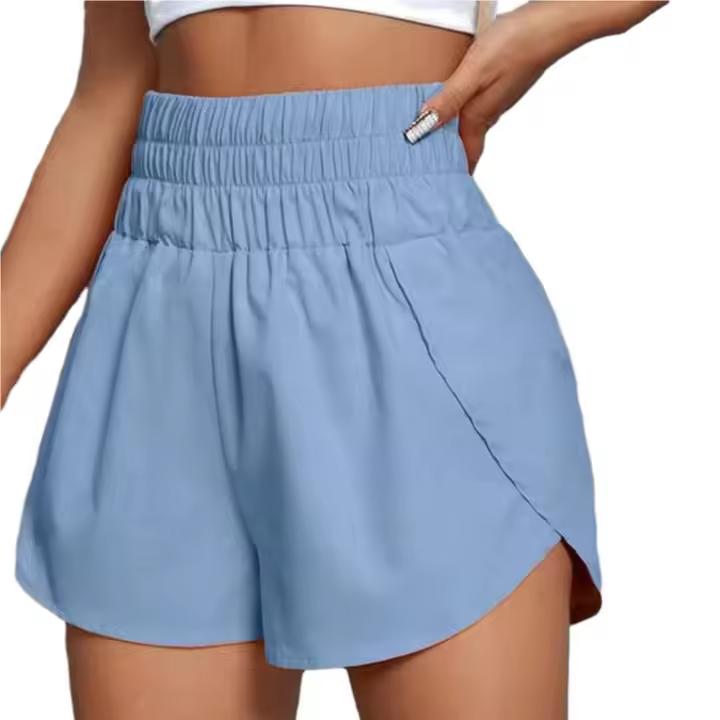 Shorts de Verano Transpirables de Secado Rápido Cintura Alta Elástica Diseño de Radio para Jogging y Entrenamientos de Gimnasio Moda Casual para Mujeres - 1